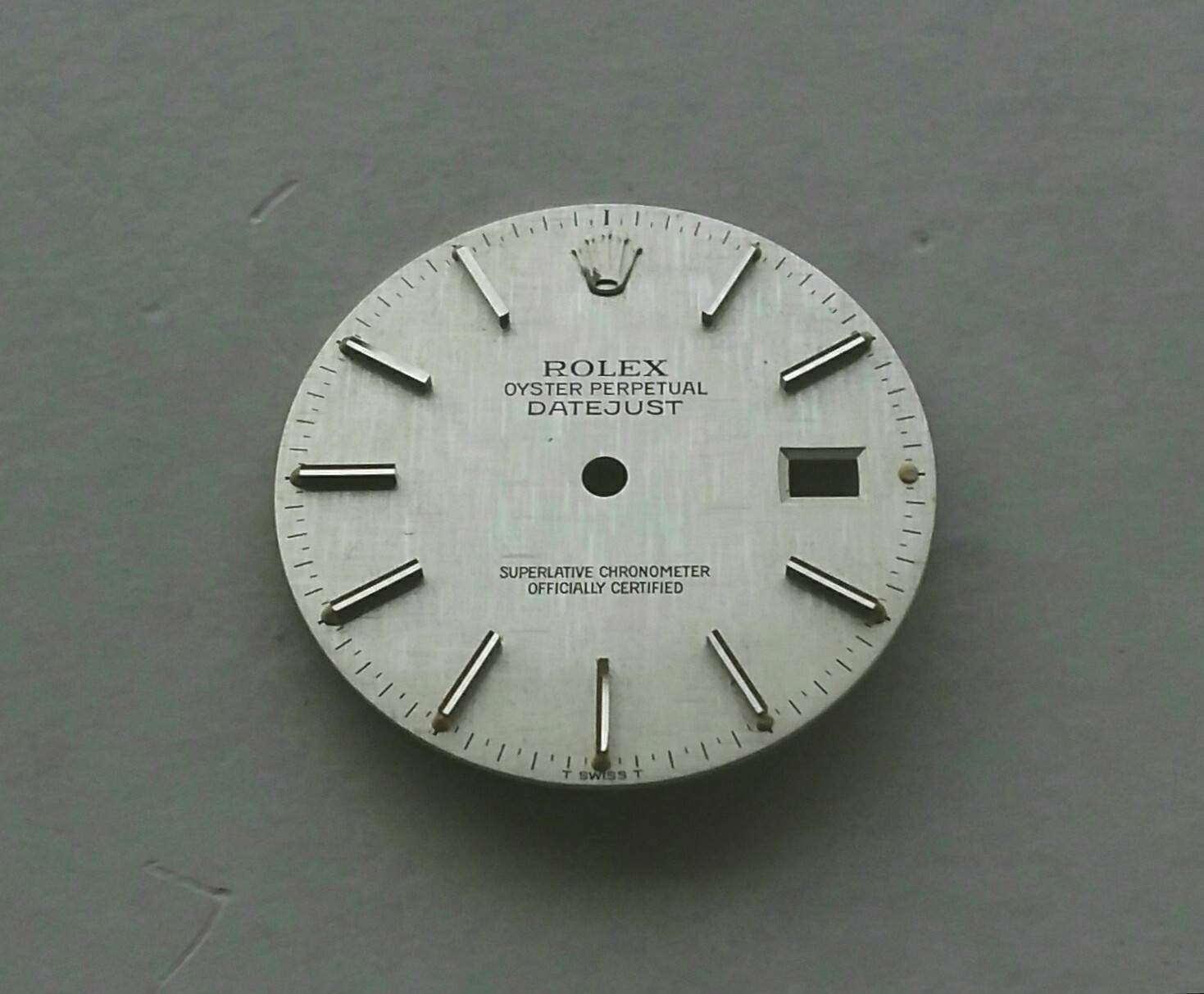 ROLEX Dial Quadrante Argento Tapisserie “T” per Datejust acciaio (uomo)
