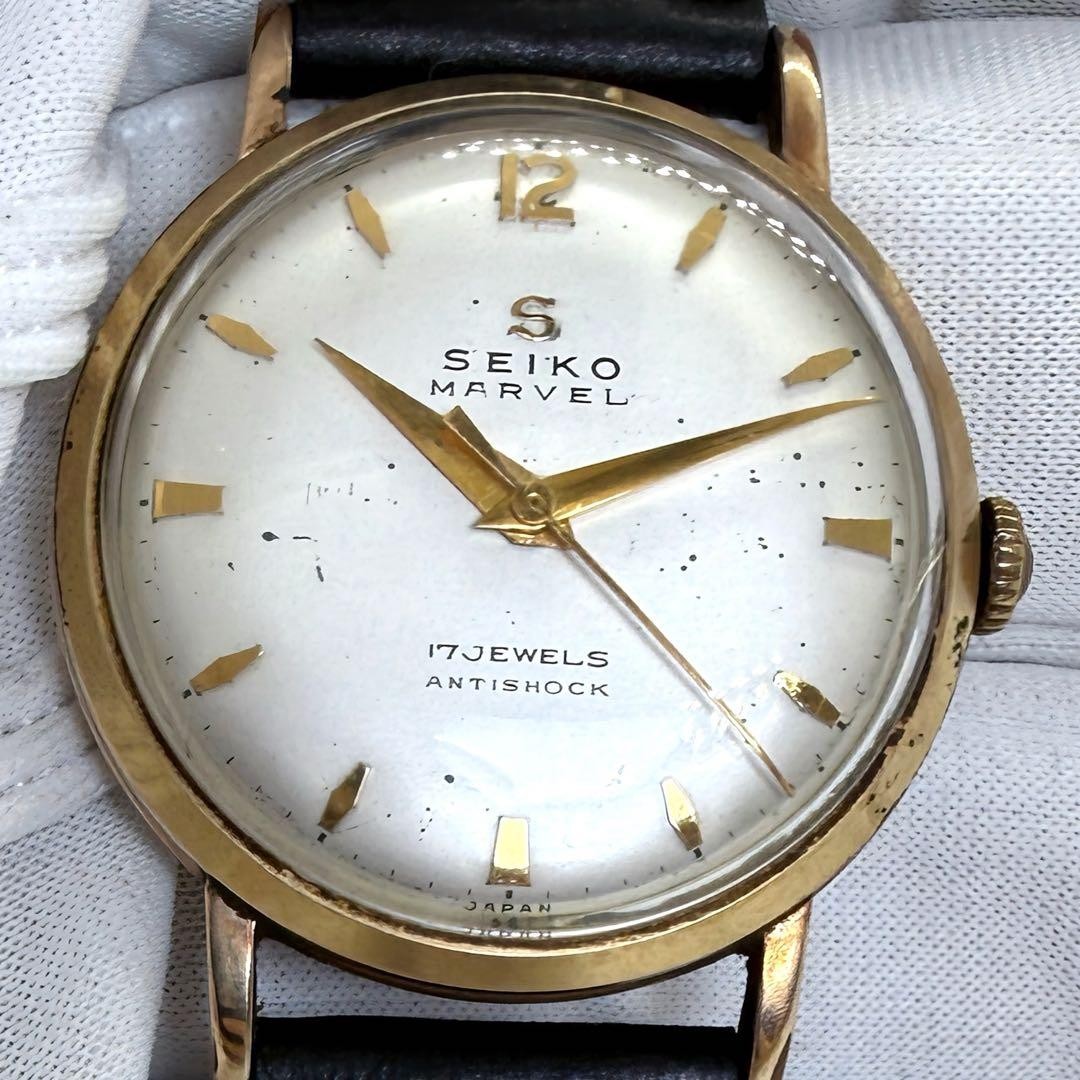 Working SEIKO S Marvel 17 Jewels Hand Wound 14KGF Vintage