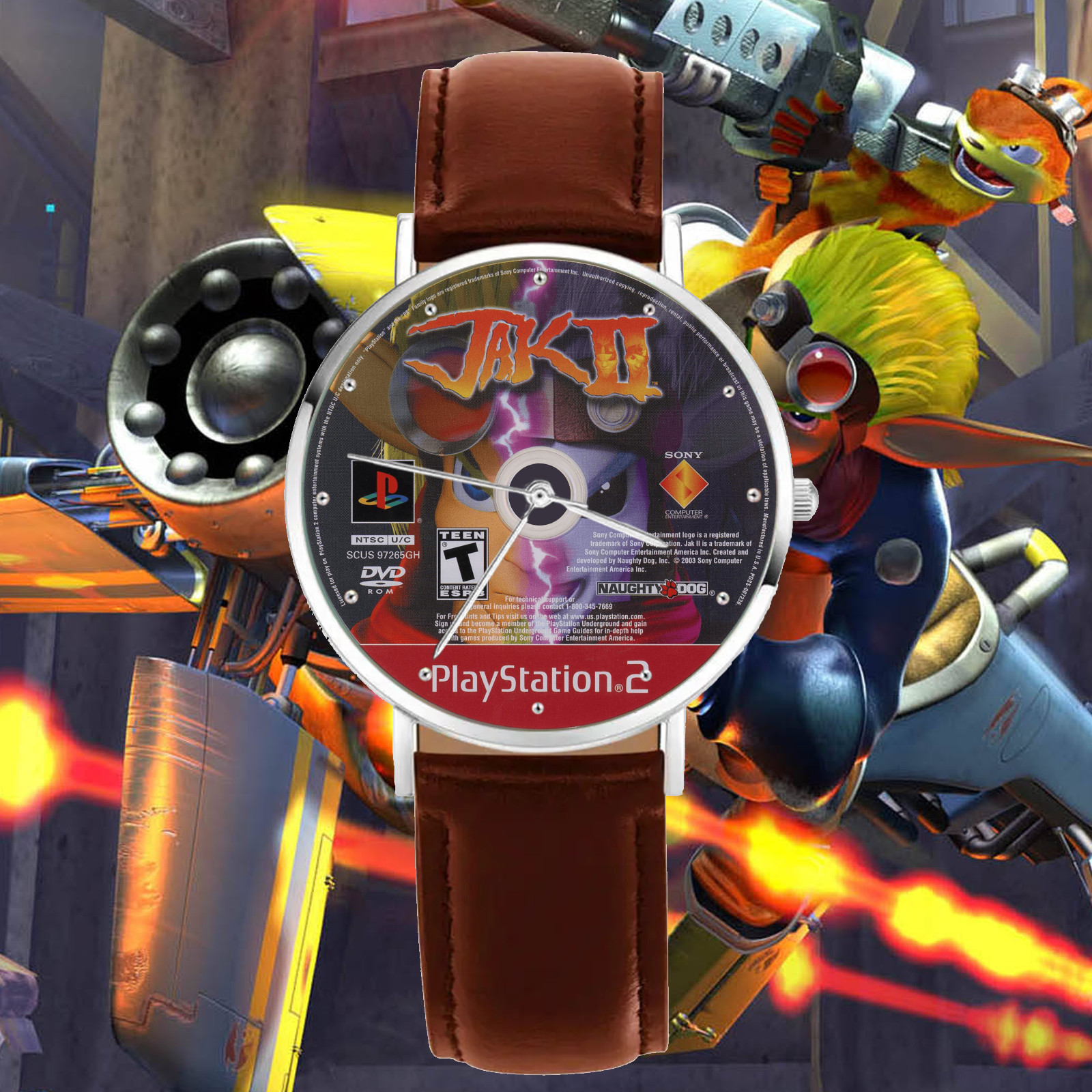 Jak 2 Game Disc Engraved Wrist Watch