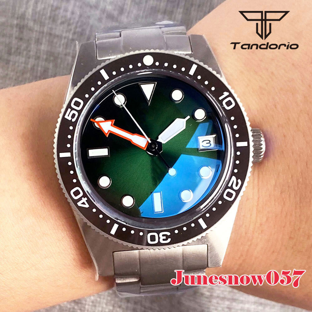 Black Chapter Ring Red Sunburst Dial AR Sapphire 41MM Diver NH35A Auto Men Watch
