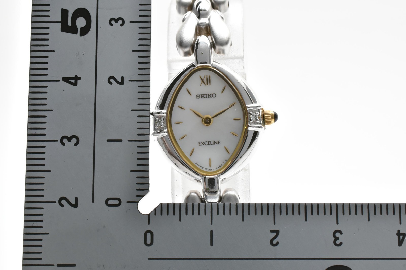 【N Mint】Seiko Exceline 1F20-6B60 White Dial Qz Ladies Watch Vintage 1998 JAPAN