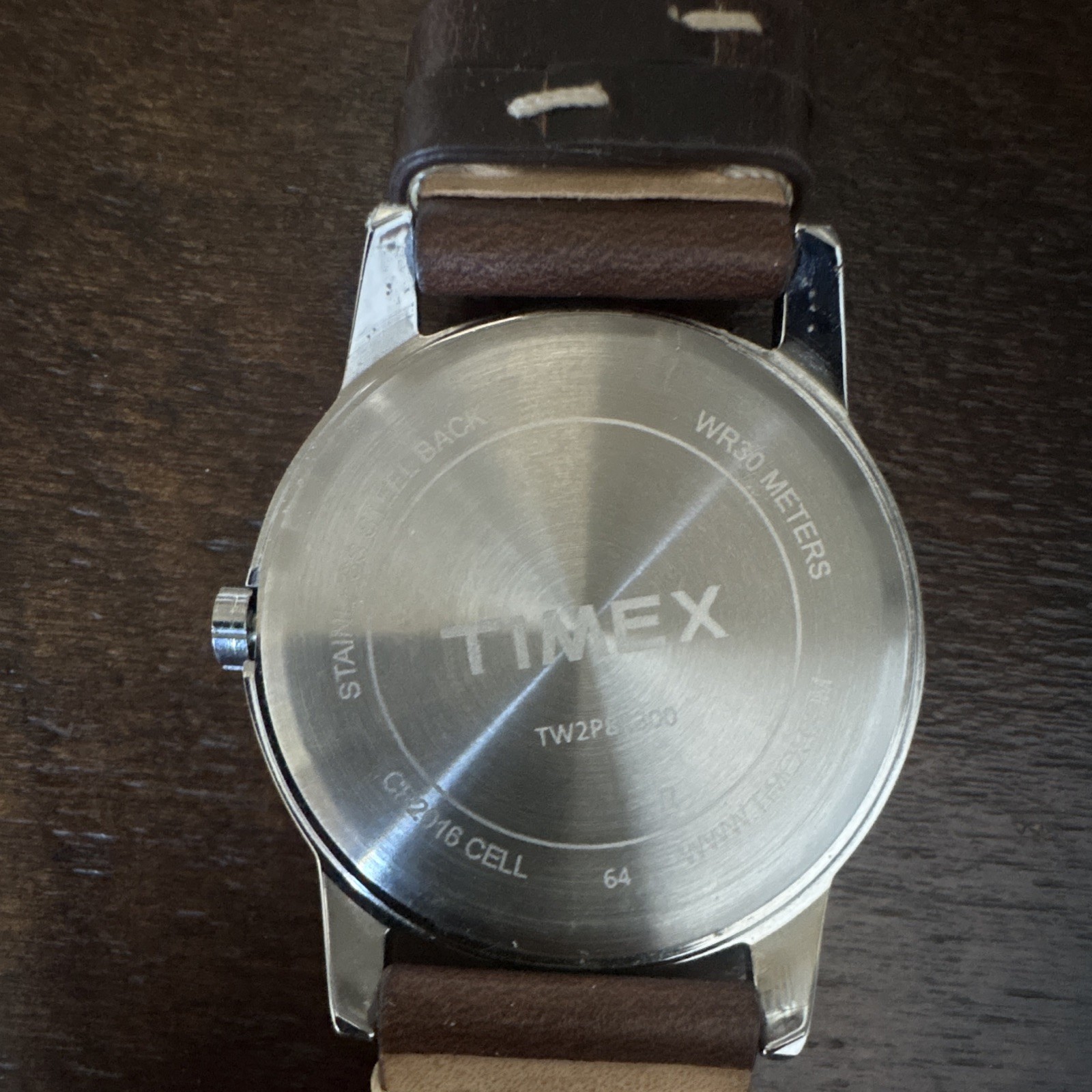 Timex Indiglo Men’s Quartz Watch White Dial Brown Leather 40mm Date 30m