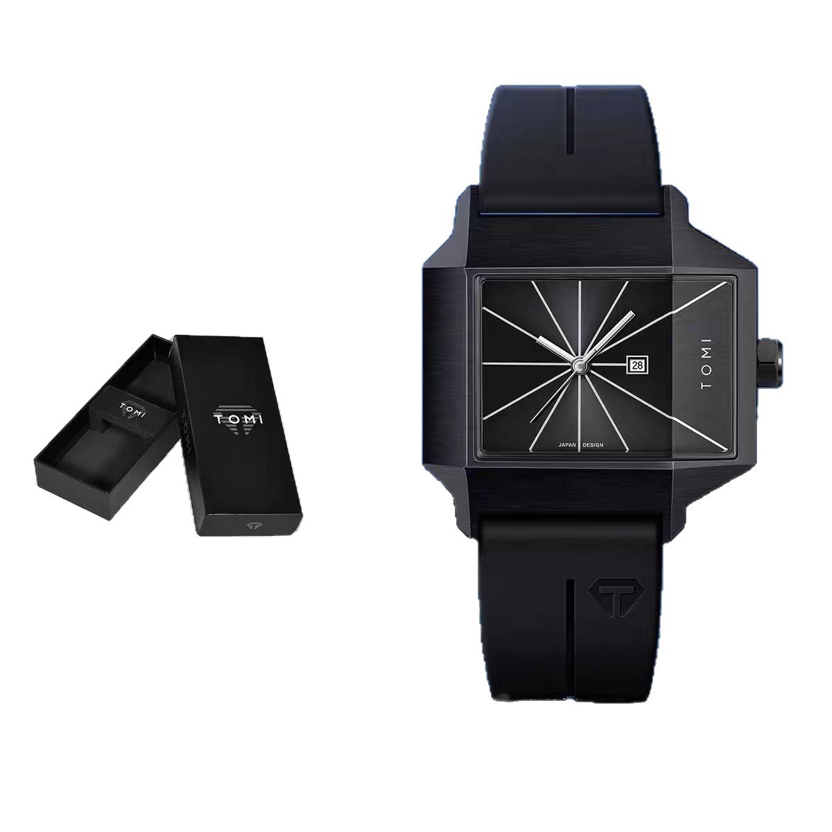Tomi Rectangular-plate Mens And Womens Watches