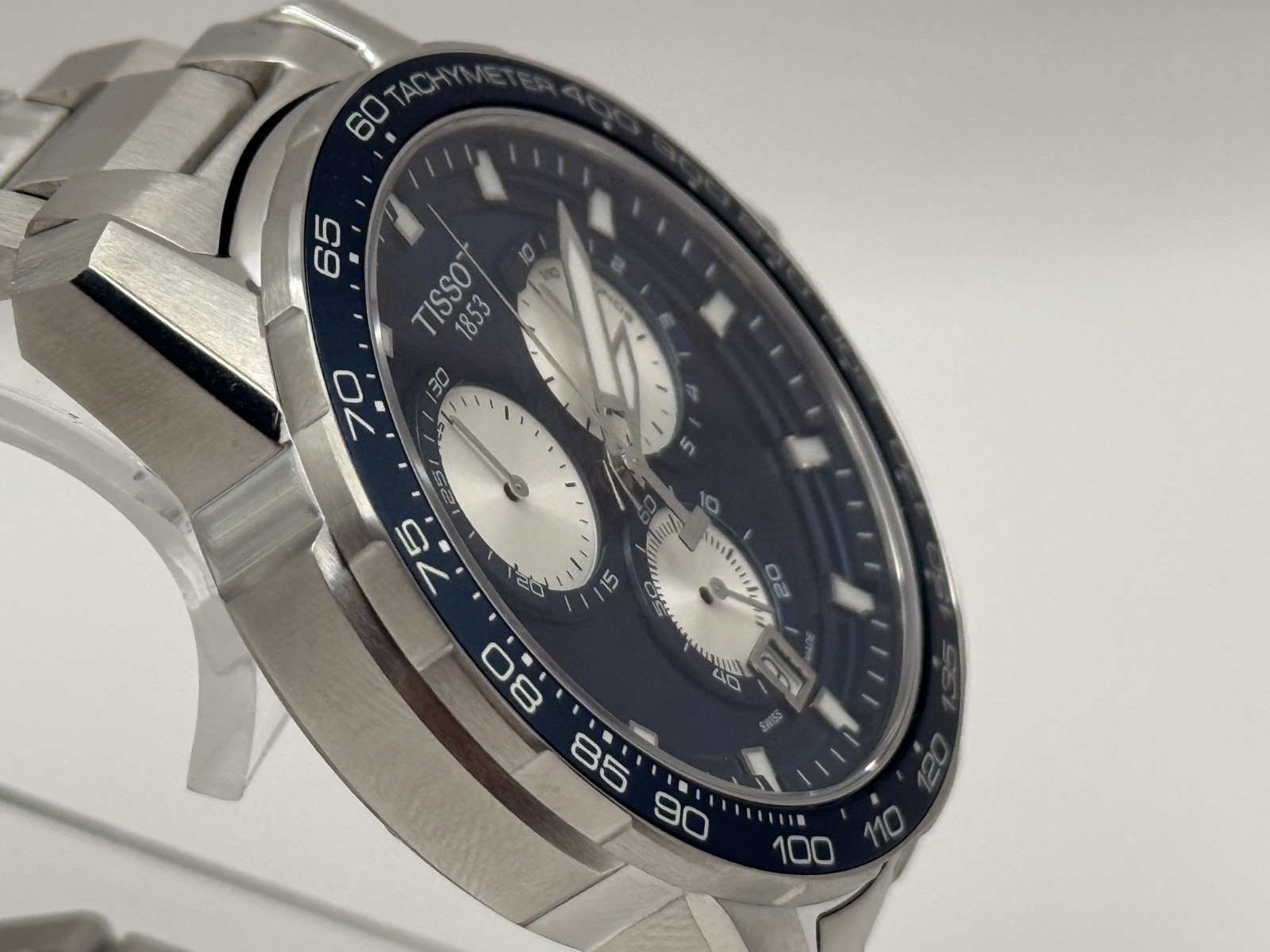 Tissot Supersport Chrono Blue Dial Silver Steel Strap 45mm. -T125.617.11.041.00