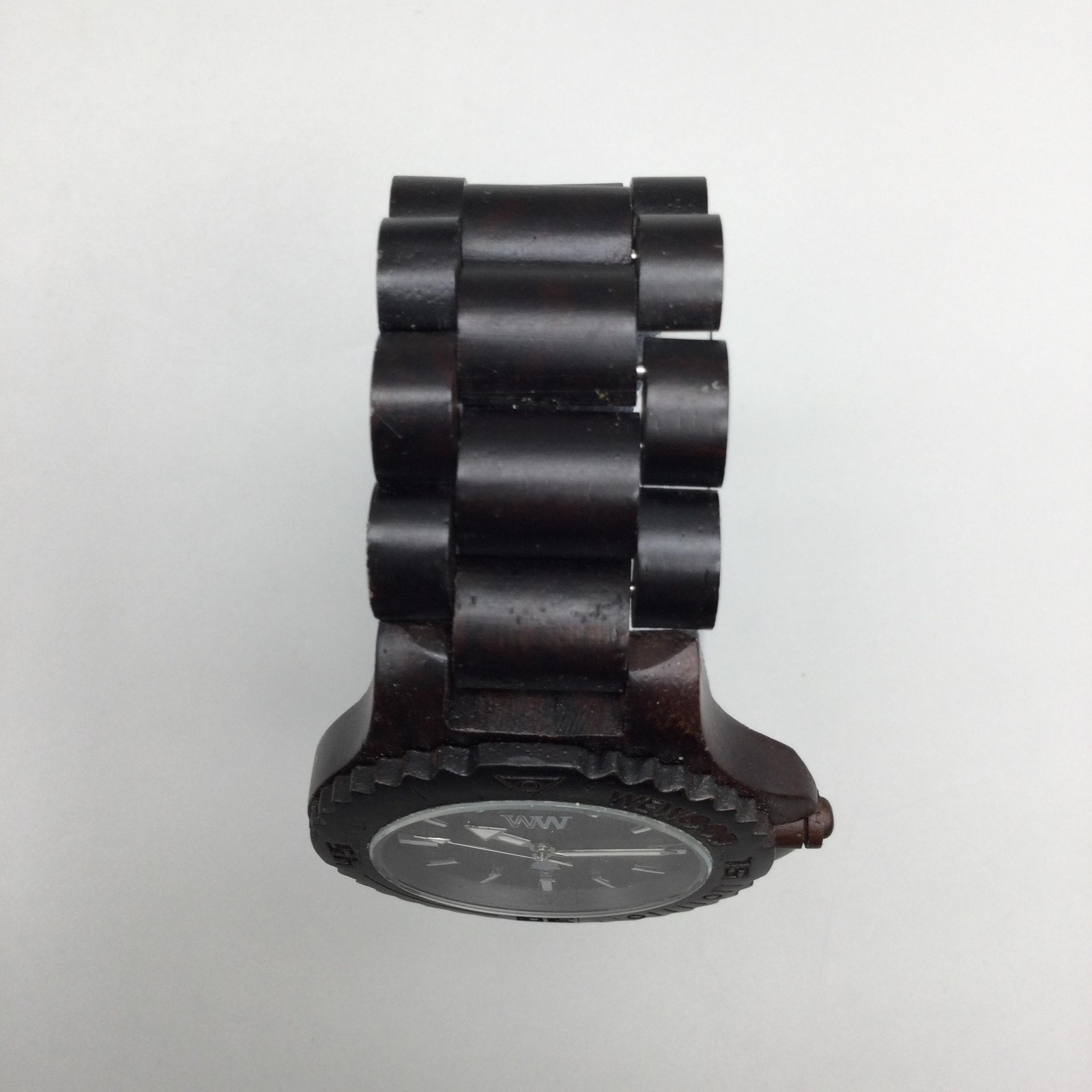 WeWOOD Mens Watch 41mm Brown Dial Dark Wood Bracelet New Battery 8.25″