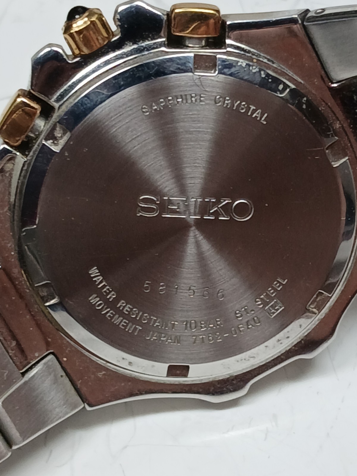Seiko Coutura 7T02-0FA0 2 Tone Stainless Steel Mens Quartz Watch