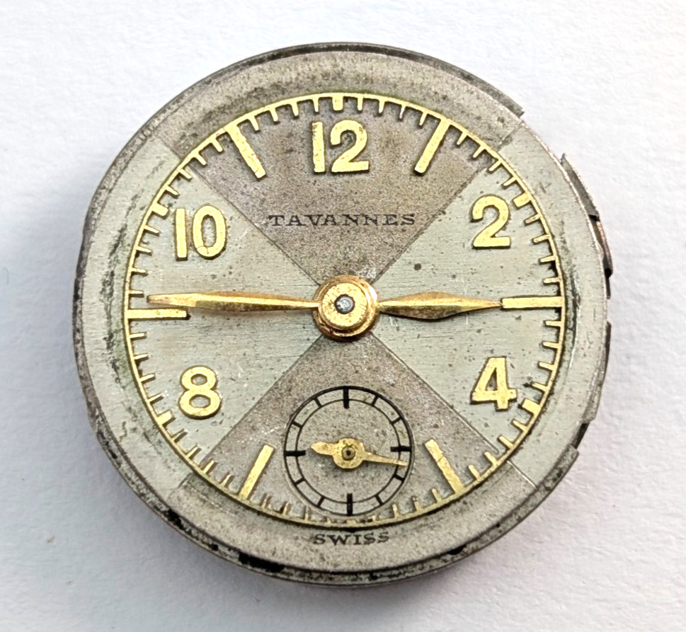 Vintage TAVANNES 15 Jewels Petite Ladies 17mm Swiss Watch Movement PARTS REPAIR