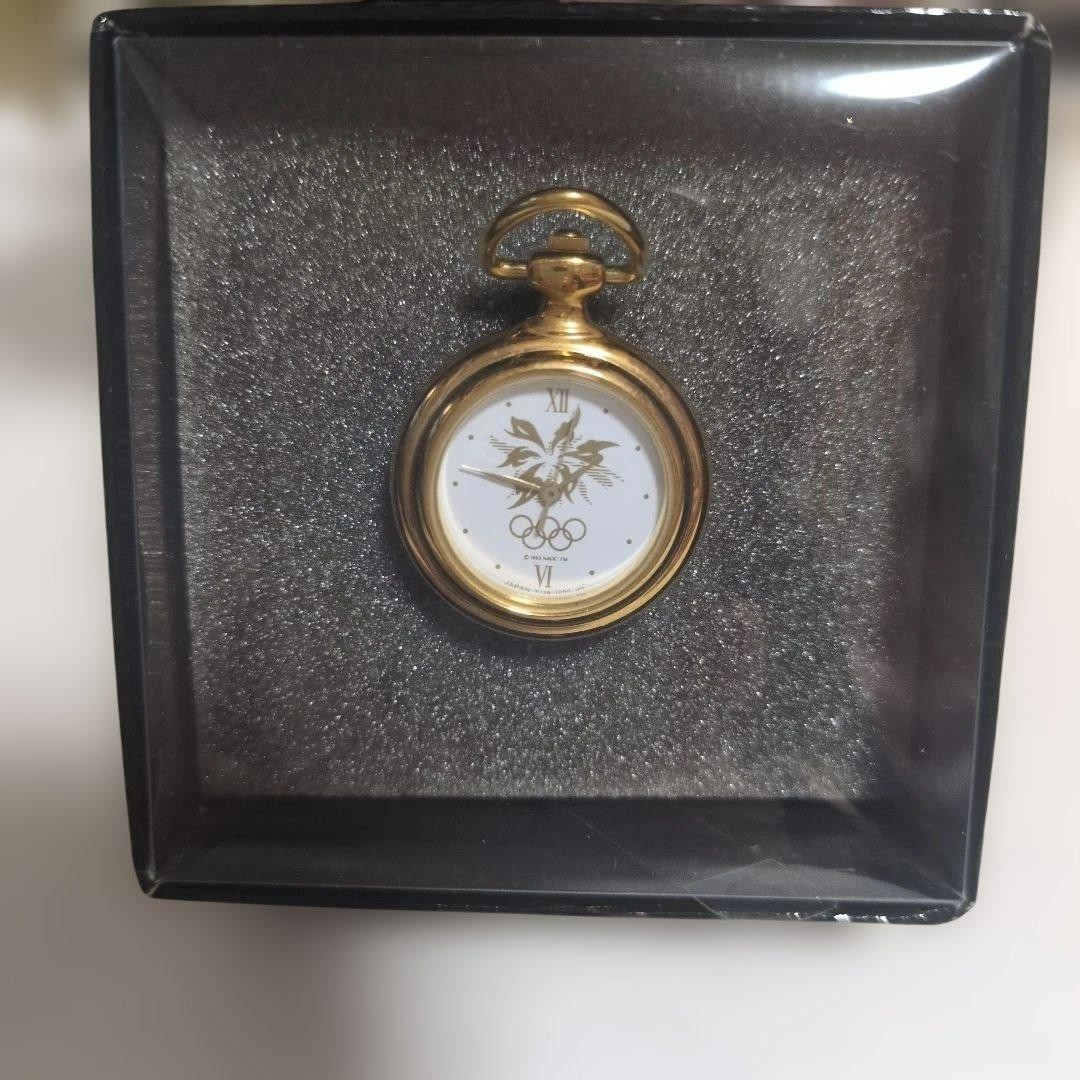 SEIKO Nagano 1998 Olympics Pocket Watch SRLP056 Cal Y136 Unused w/ Tag Box Japan