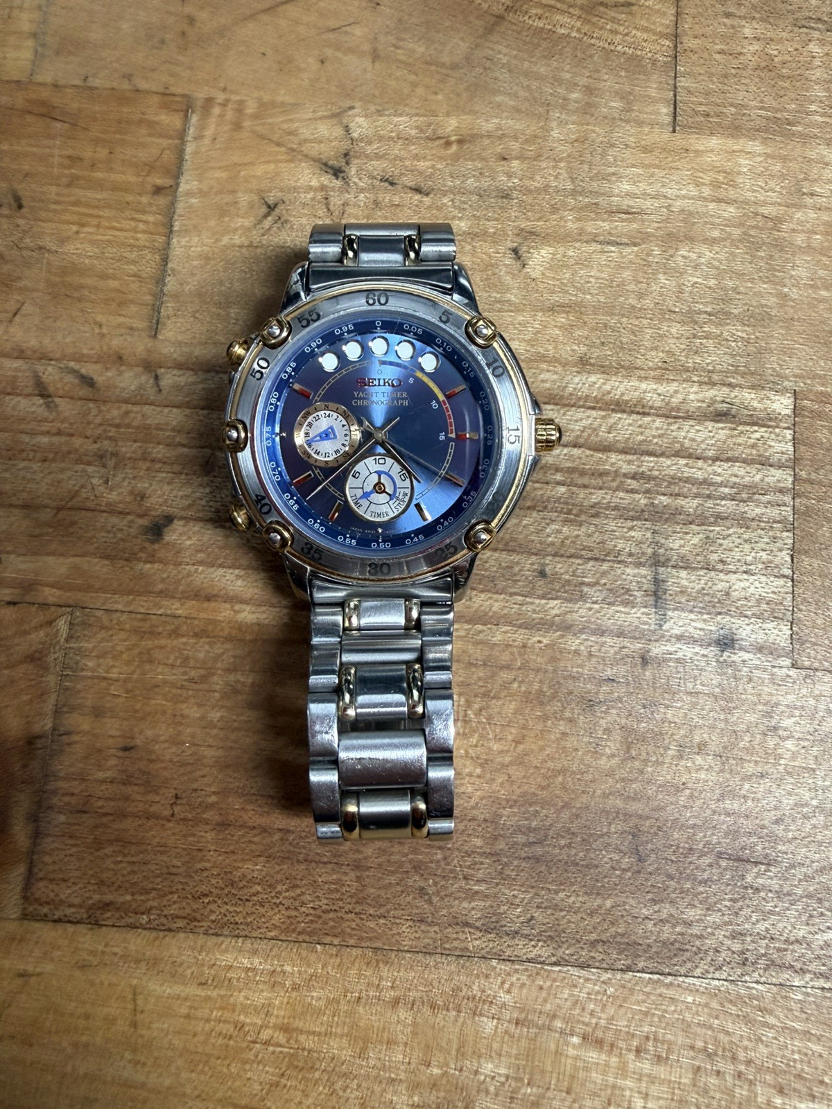 Seiko Yacht Timer 6M37-6000 Quartz Chronograph Regatta Sailing Watch Japan
