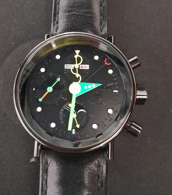 ALAIN SILBERSTEIN KRONO 2 BLACK LIMITED EDITION FULL SET REF. 7751 DOCUMENT/BOX