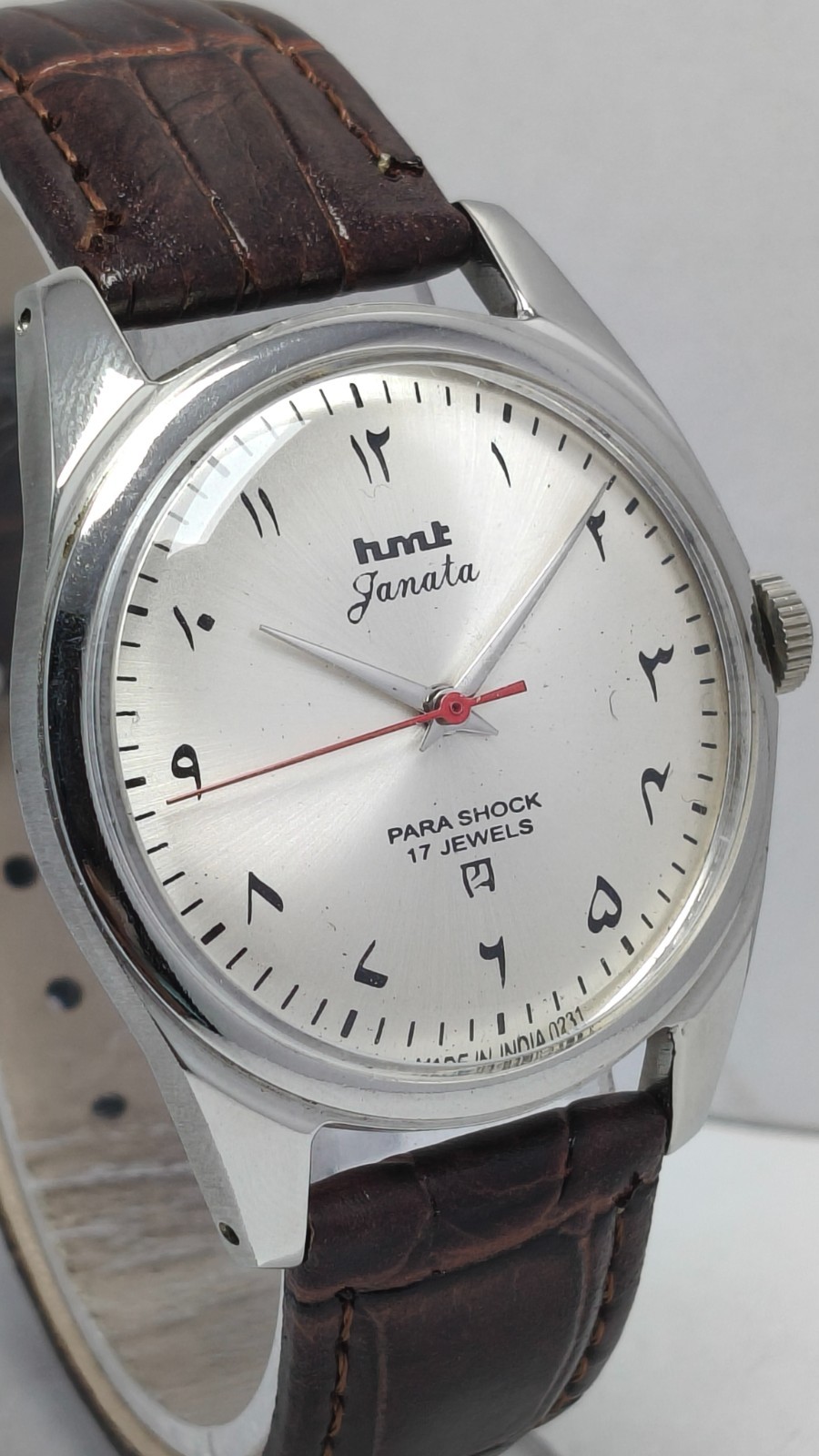 HMT Janata 17J Hand-Winding Arabic Wrist Watch For Men’s In Working Condition