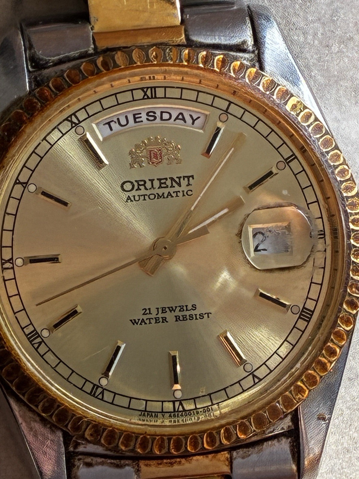RARE Vintage Men’s Orient Automatic President Day Date Gold Dial Runs Great!