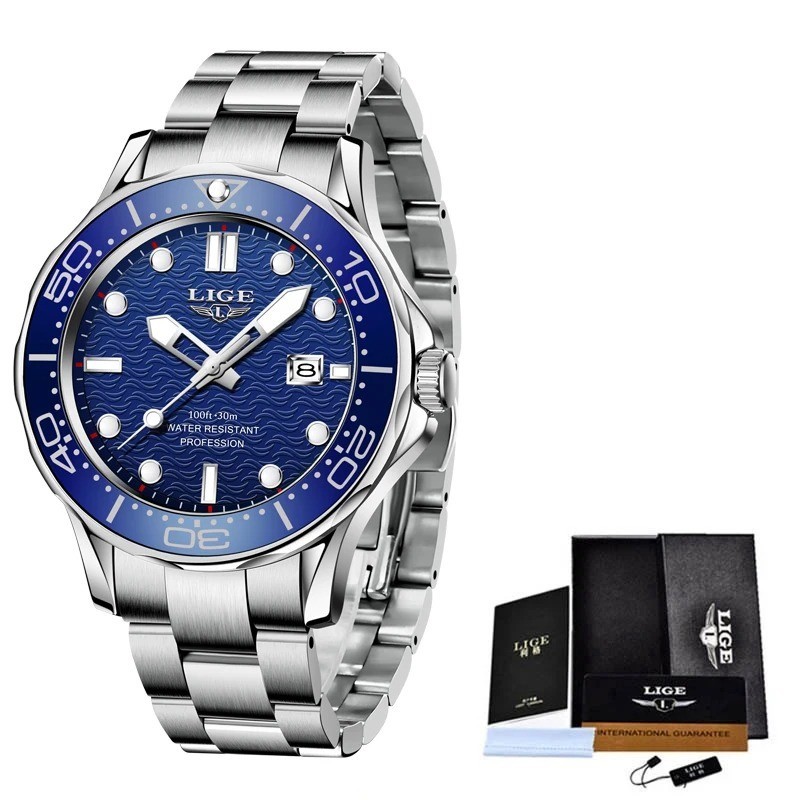 2025 LIGE New Business Mens Watches Top Brand Luxury Dive Watch For Men Waterpro