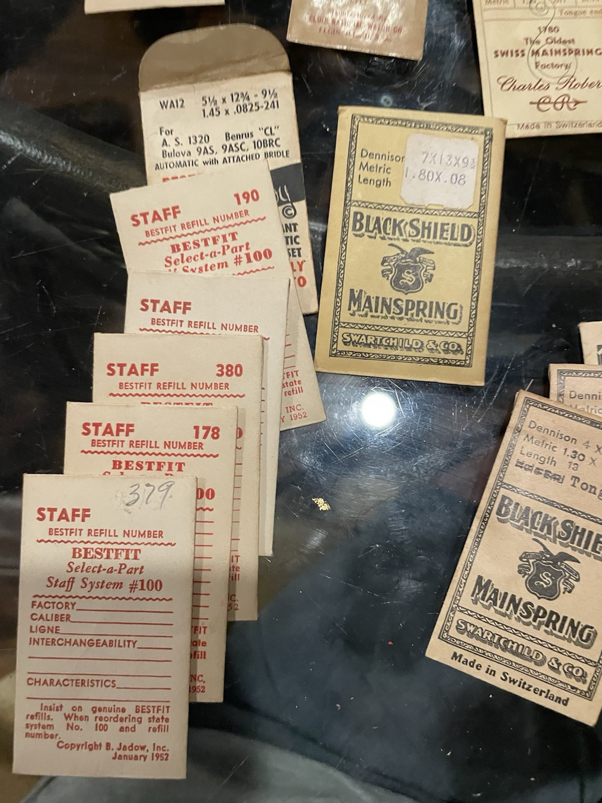 Switzerland Watch Springs. Over 200 Unused Springs. Various Manufacturers.