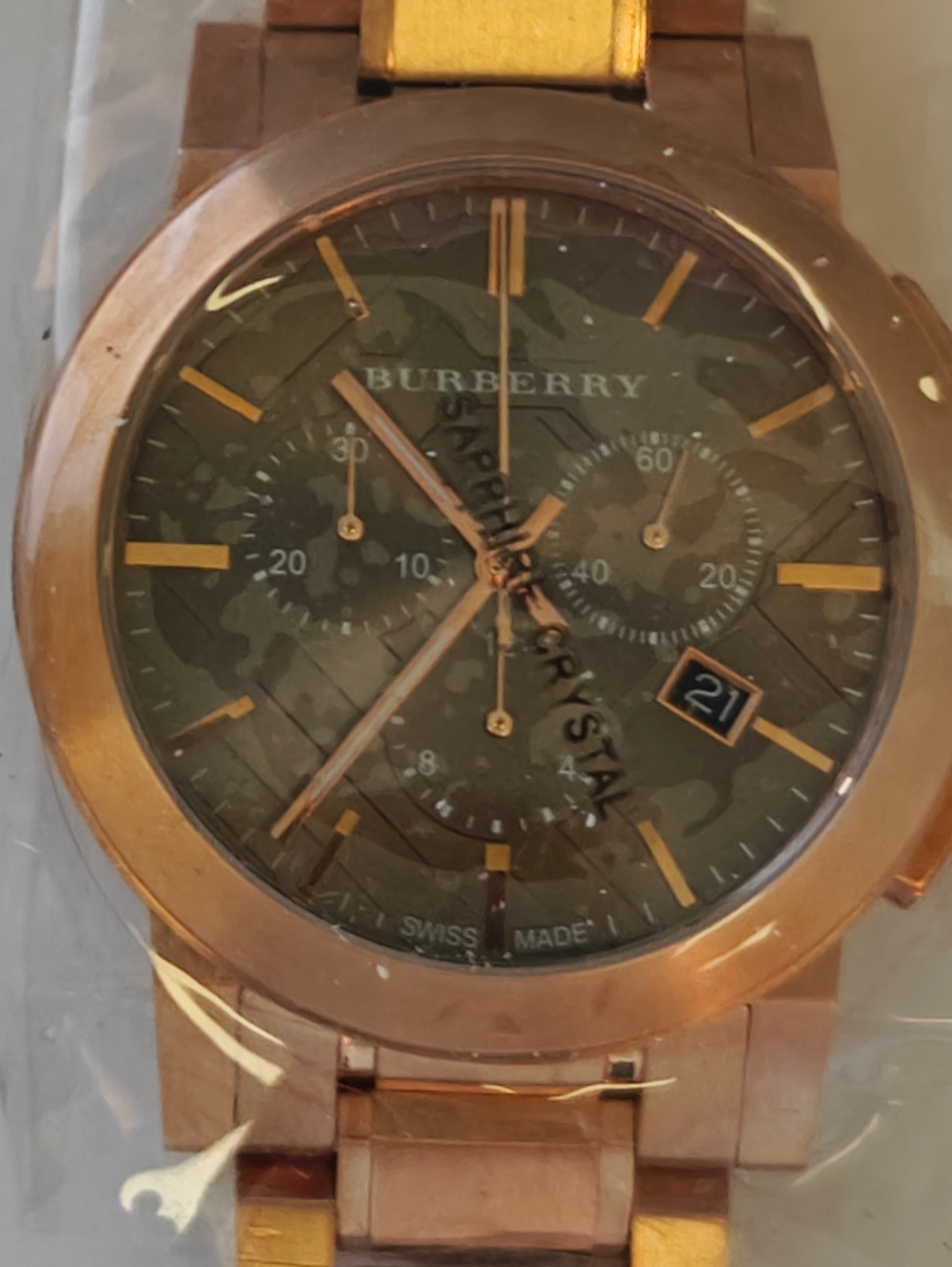 Burberry BU9353 Swiss Made Rose Gold Chronograph Sapphire Watch – New In Box