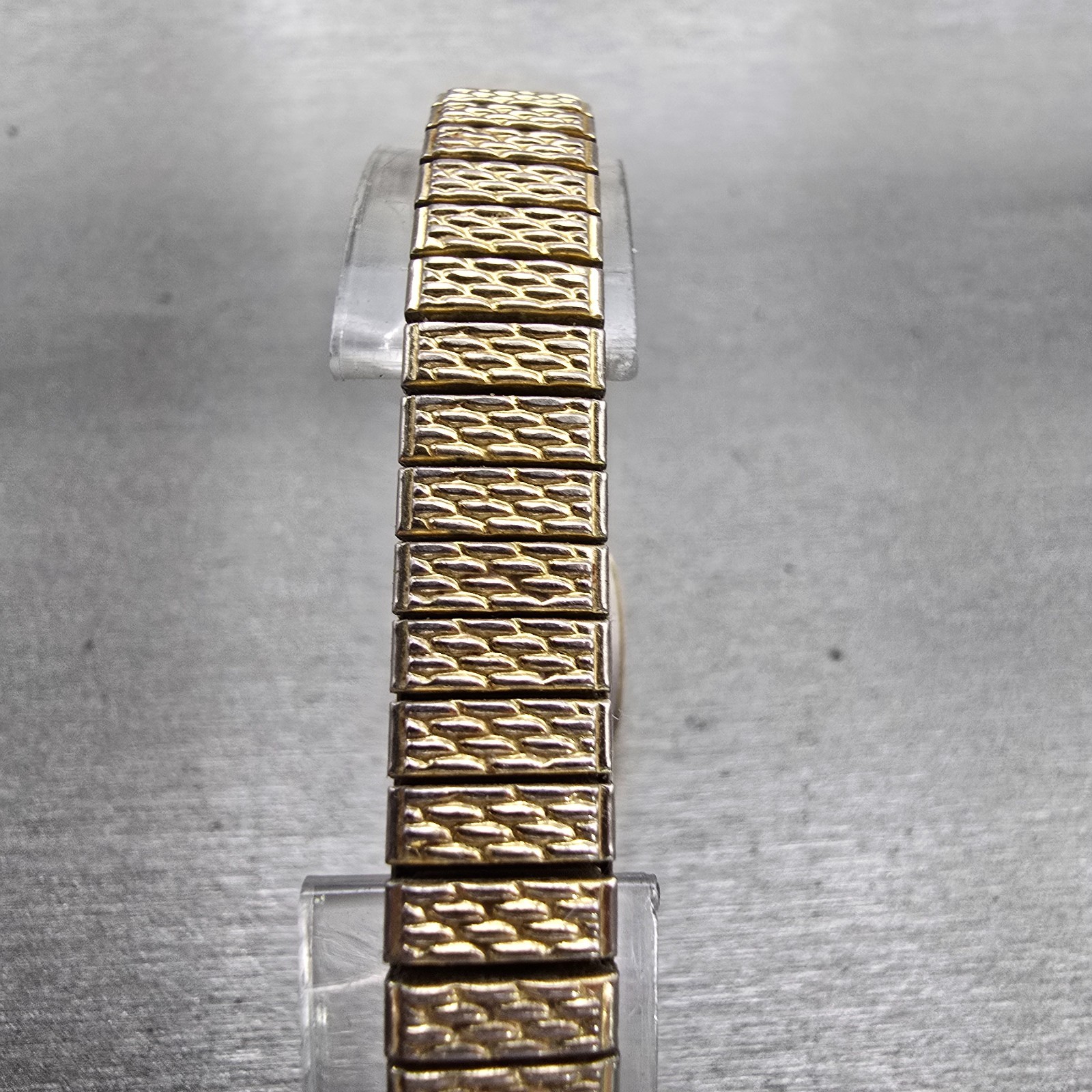 Seiko Watch Women 17mm Gold Dial Gold Tone Rectangle 1N00-5K29 New Battery VTG G
