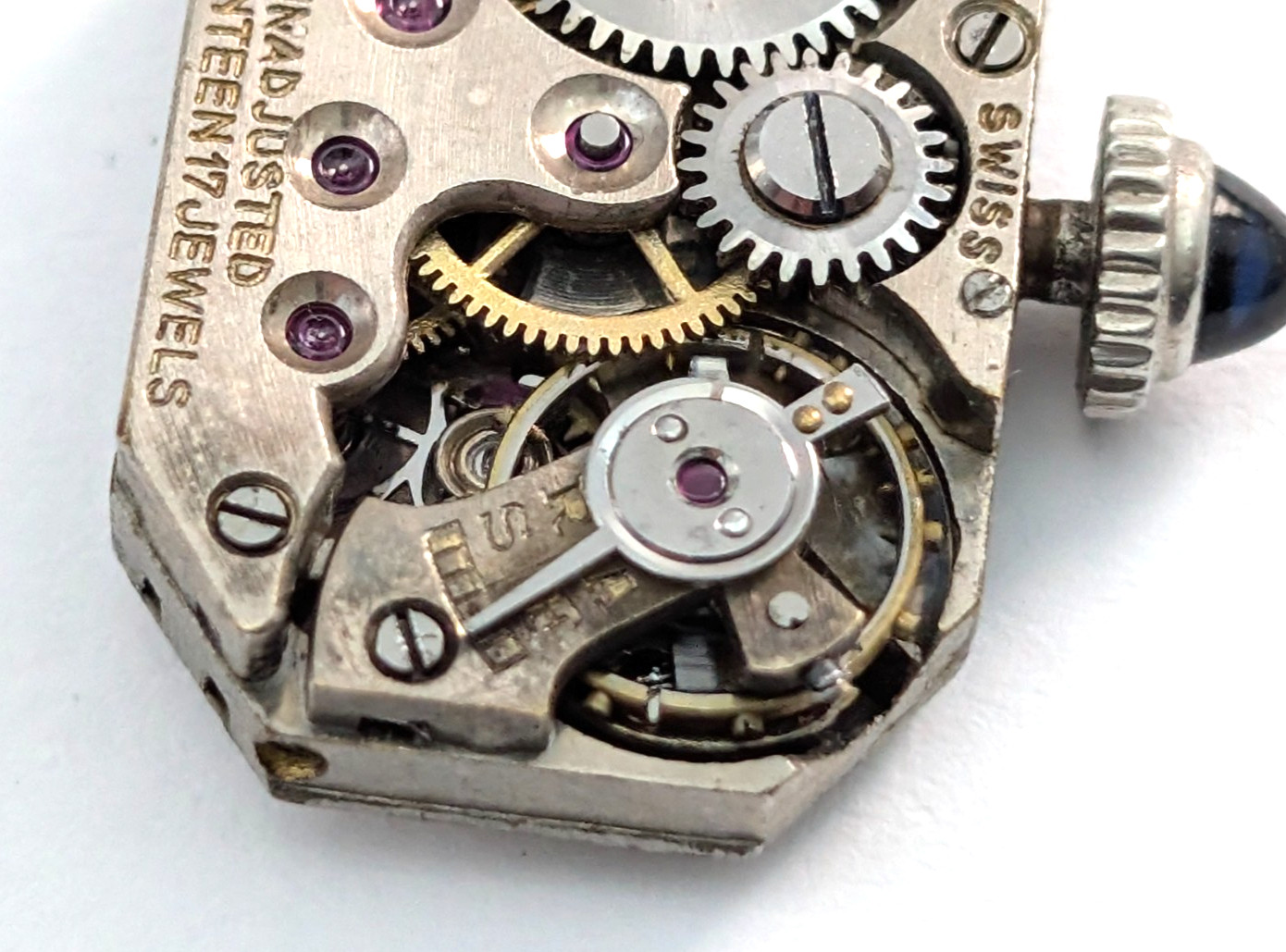 Antique ABRA 17 Jewels Art Deco Ladies 13mm Swiss Watch Movement PARTS or REPAIR