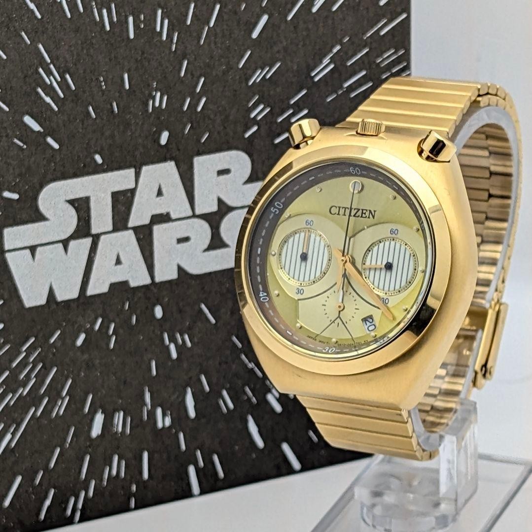 Citizen Star Wars C-3PO Gold Chronograph Watch Japan Quartz 071213