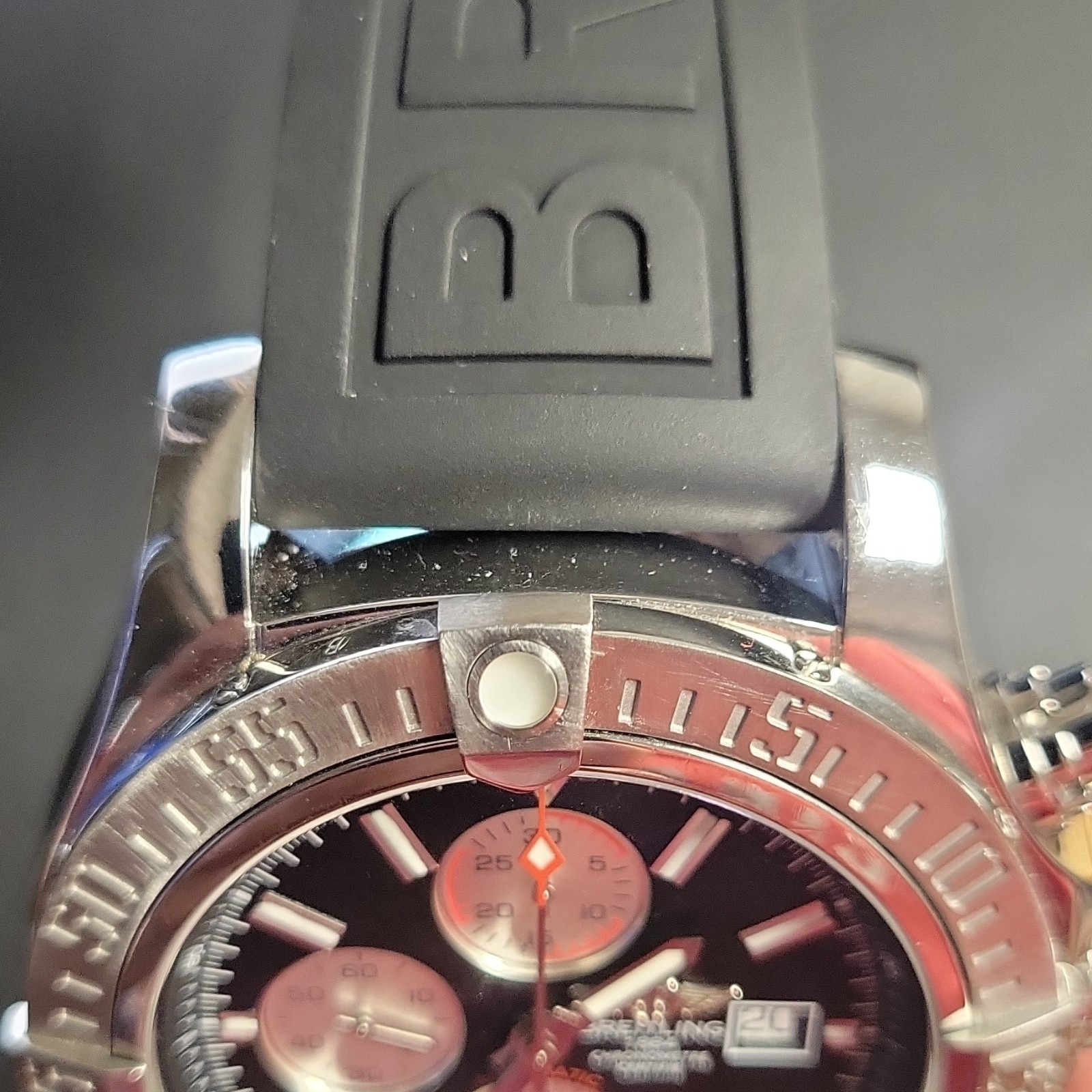 Breitling Super Avenger Chronograph 48mm Black Dial 300m Rubber Box Papers