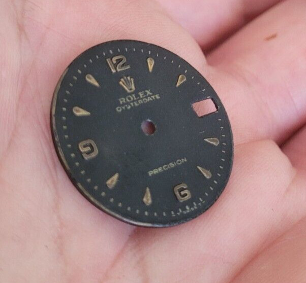 Vintage rare Rolex midsize oysterdate precision black model 6466 dial 24.2 mm