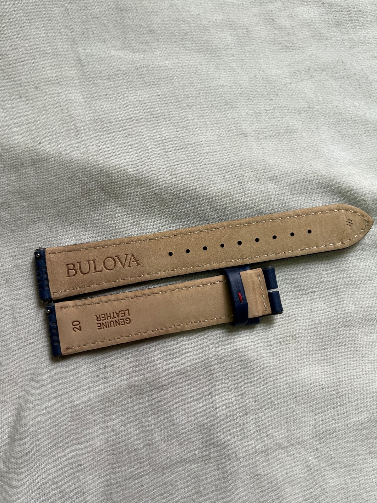 Mens Watch Band Replacement Blue Brown Leather Strap 22mm