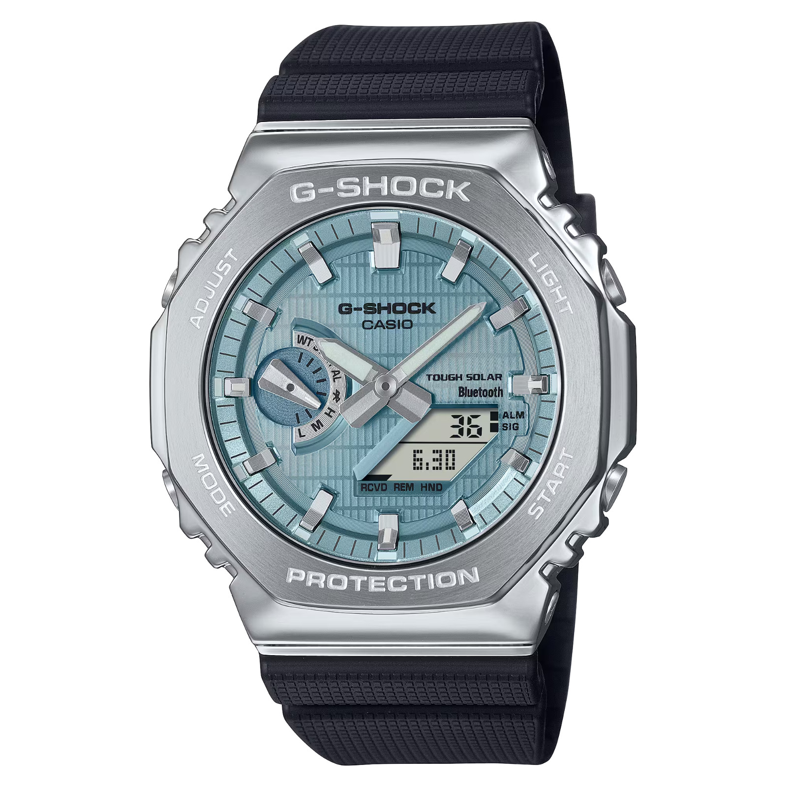 Casio G-Shock 2100 Series Blue Dial Black Resin Watch GBM2100A-1A2
