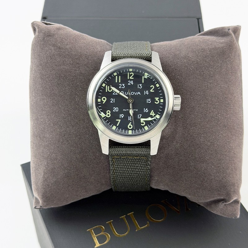 Bulova VWI Special Edition Hack Men’s New Black Dial Automatic Watch 38MM 96A259