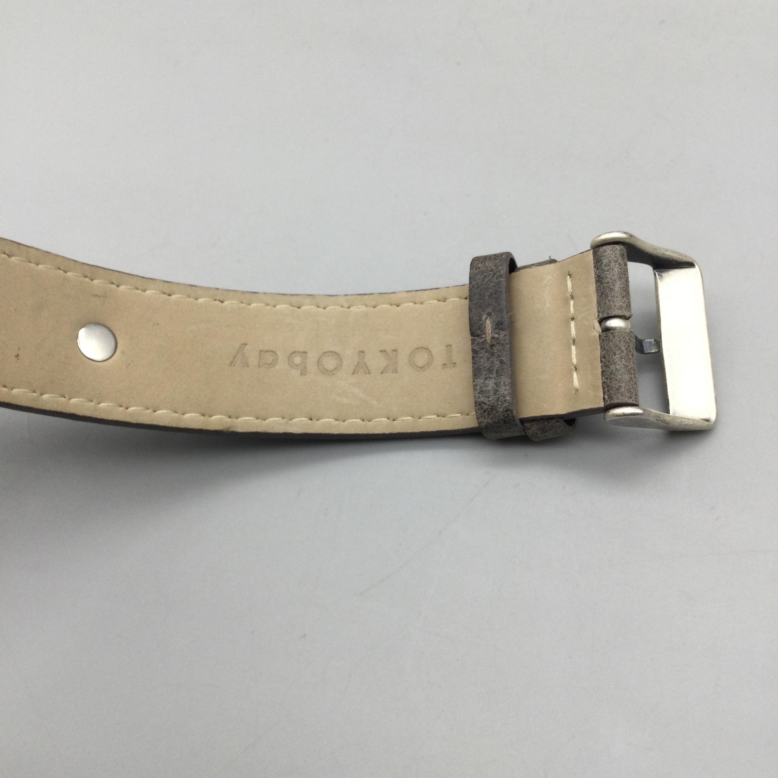 TOKYObay Womens Watch 20mm Silver Tone Brown Leather Cuff Strap New Battery