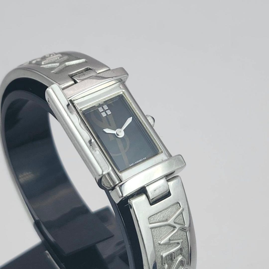 Yves Saint Laurent Bangle Watch Quartz Steel 17mm Case Wrist 18cm