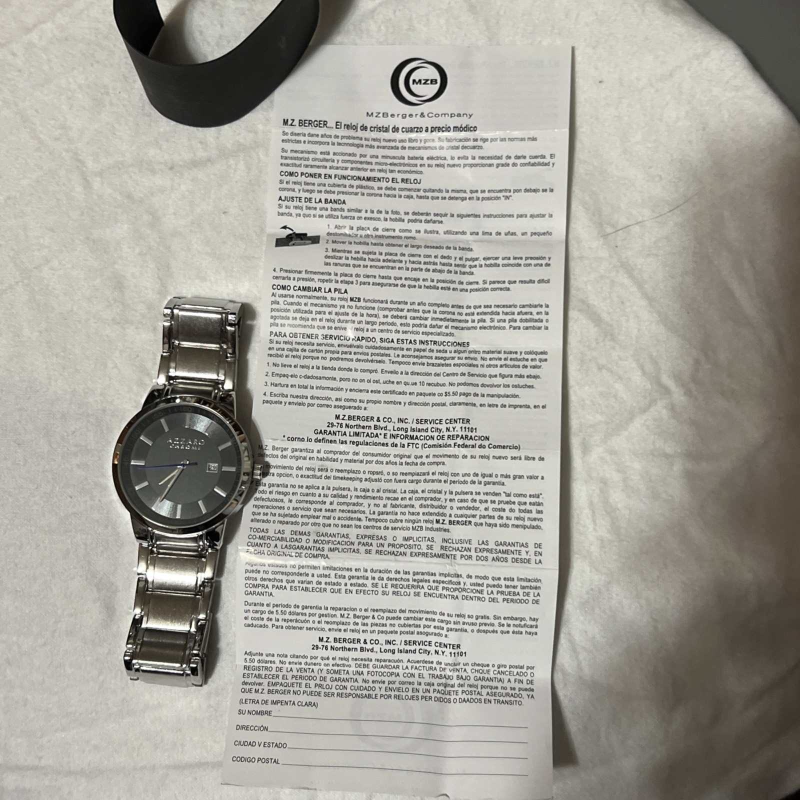 Chrome Azzaro Parfums CHO002M New Battery Mens Watch 45MM 7.5″
