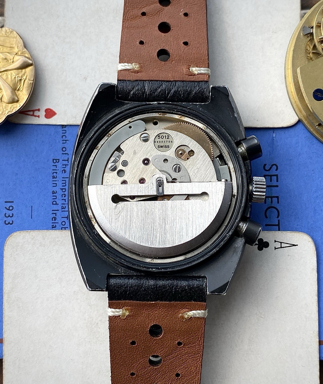1974 Lemania Chronograph 5012 Philip Morris McLaren F1 team watch Aluminium PVD