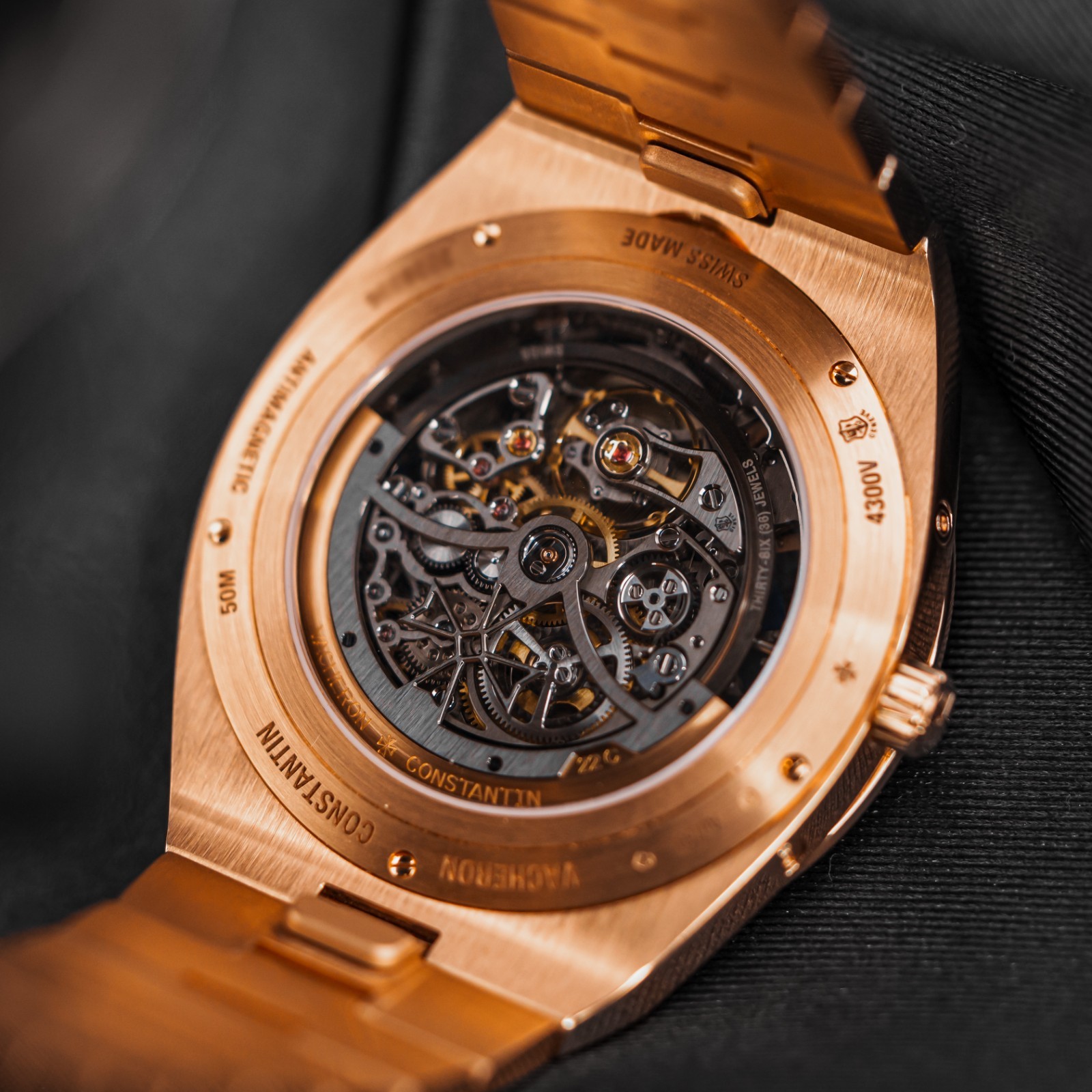 Vacheron Constantin Overseas Dual Time Skeleton Rose Gold 4300V/120R-B642 B&P