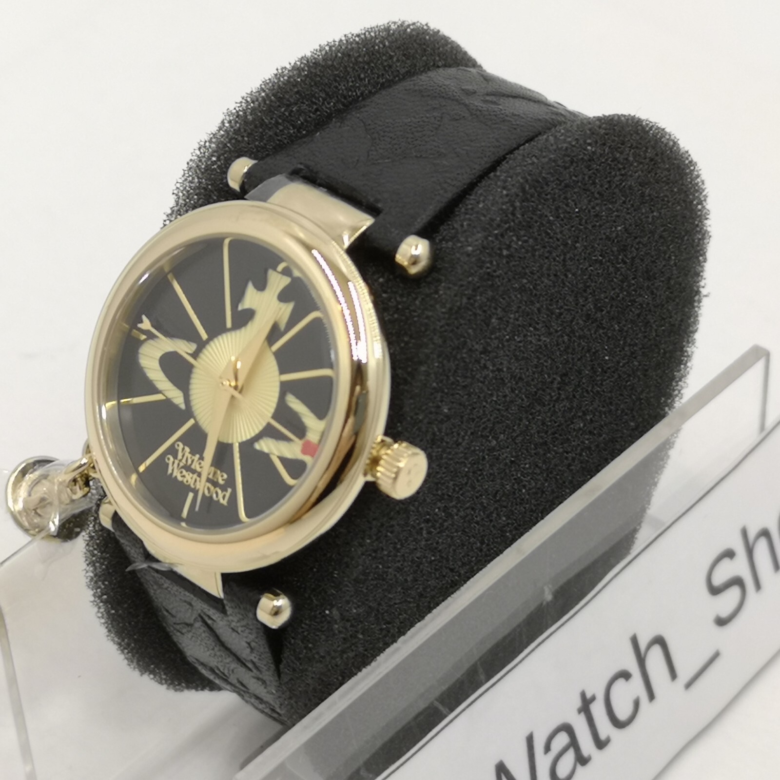 Vivienne Westwood VV006BKGD Black Leather Quartz Women’s Watch New in Box