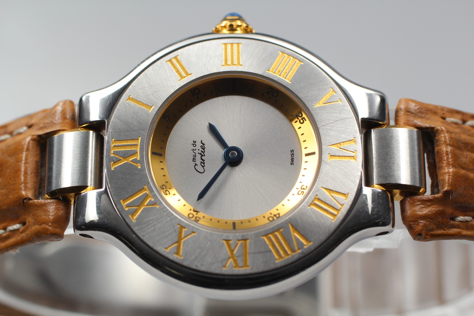Cartier Must de Cartier 21 1340 28mm Silver Gold Quartz Vintage Women’s Watch