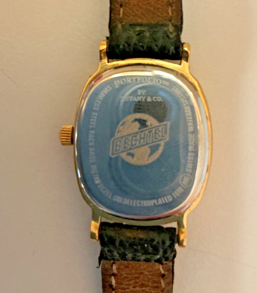 Tiffany & Co Swiss Made Portfolio Womens Watch with Bechtel Logo on back