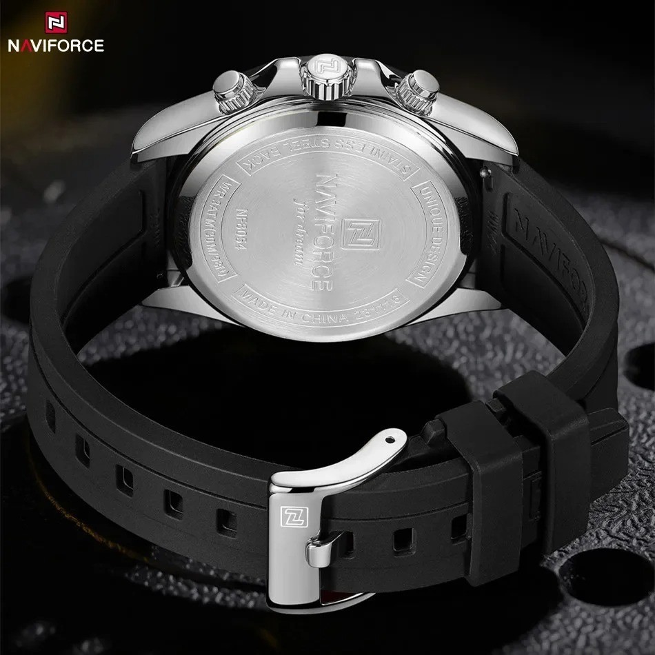 45MM NAVIFORCE Luxury Quartz Diver Watch Men Silicone Waterproof Luminous NEW