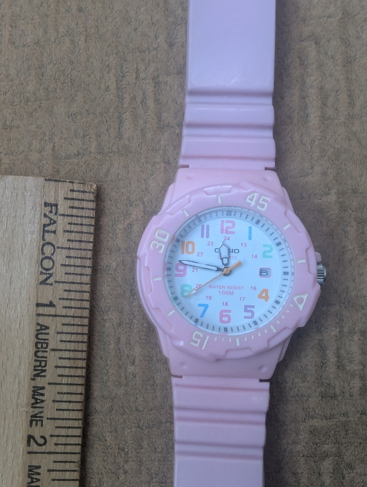CASIO Ladies Women’s Pink Watch White Multicolor Wristwatch Resin Band LRW-200H