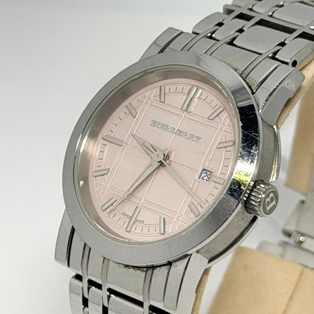 Burberry BU1363 Heritage Nova Check Pink Dial Date