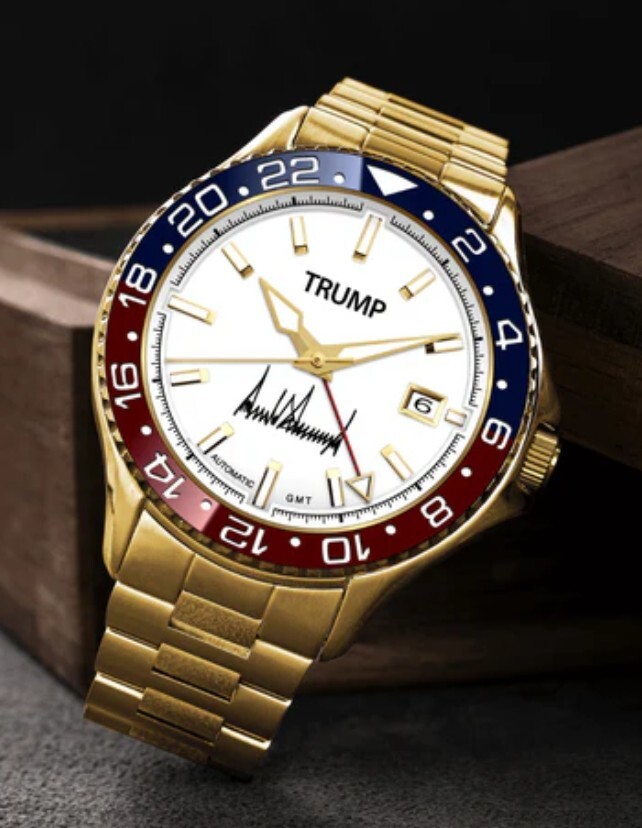 ON HAND Trump #063 Red White & Blue 18k Gold Plated Limited Edition Watch New
