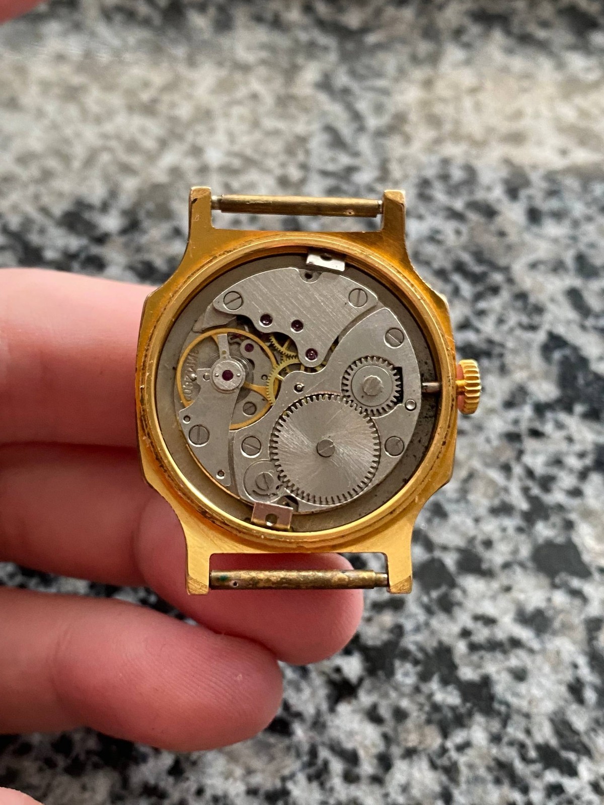 Pobeda Watch Vintage Soviet mechanical USSR Wristwach Rare Gold Plated AU