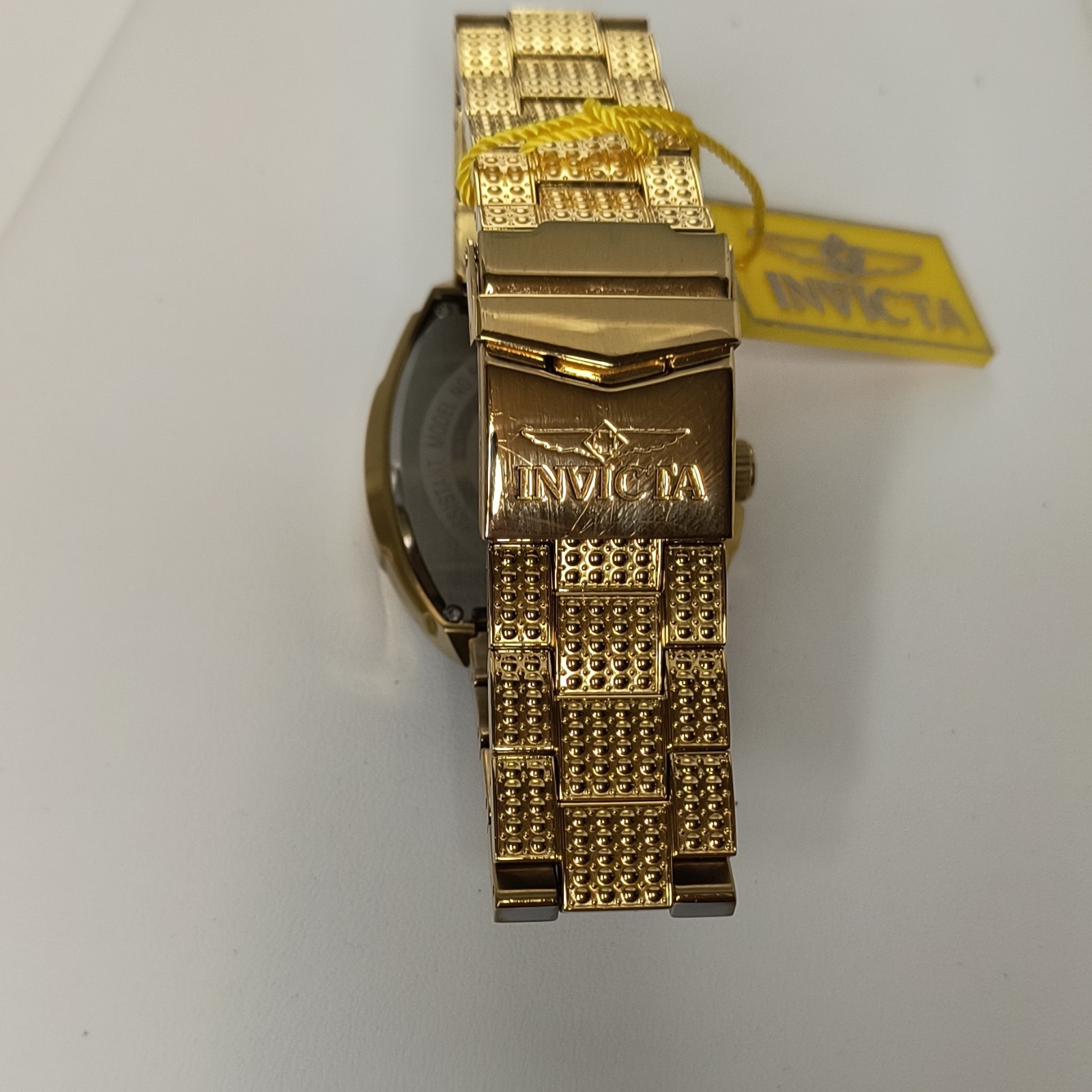 Invicta Celestial 50m Gold Dial 47mm SS Bracelet Watch w/ Box Model # AIC-50200