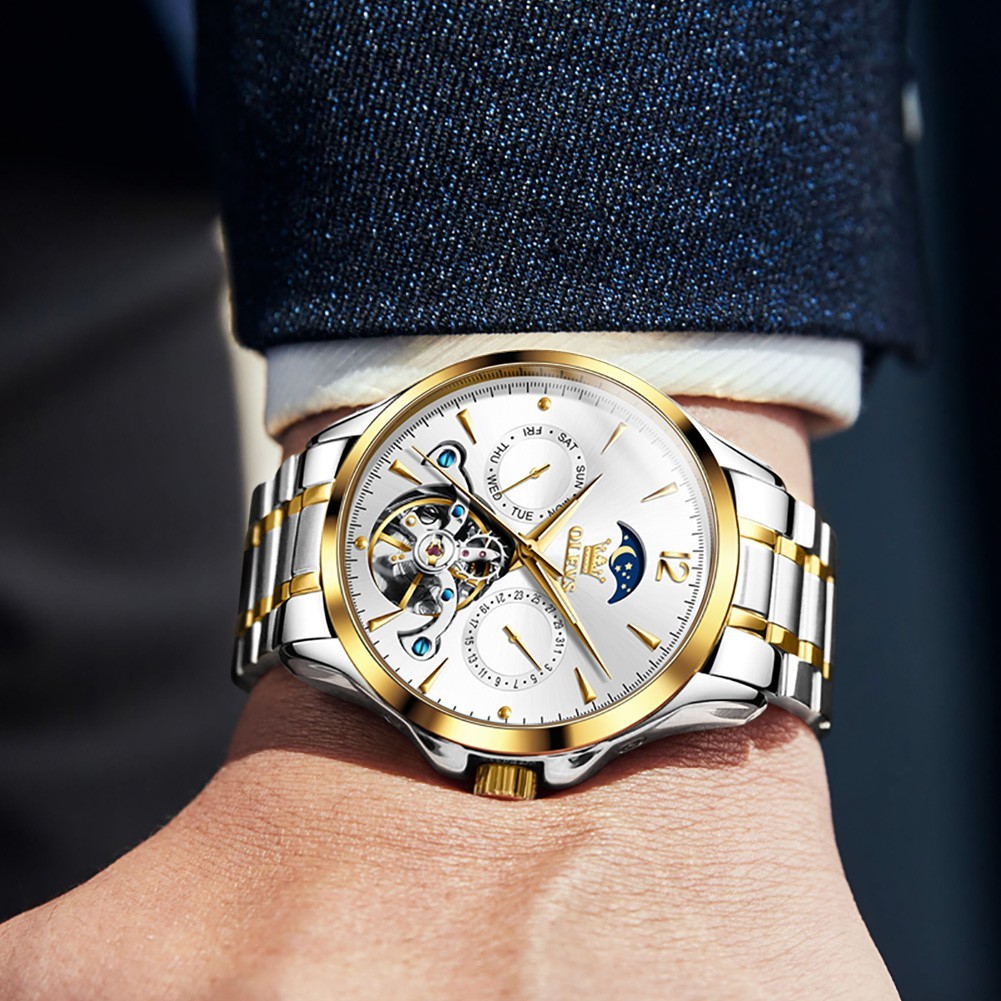 OLEVS 6663 Stylish Simple Multi-functiom Water Resistant Male Mechanical Watch