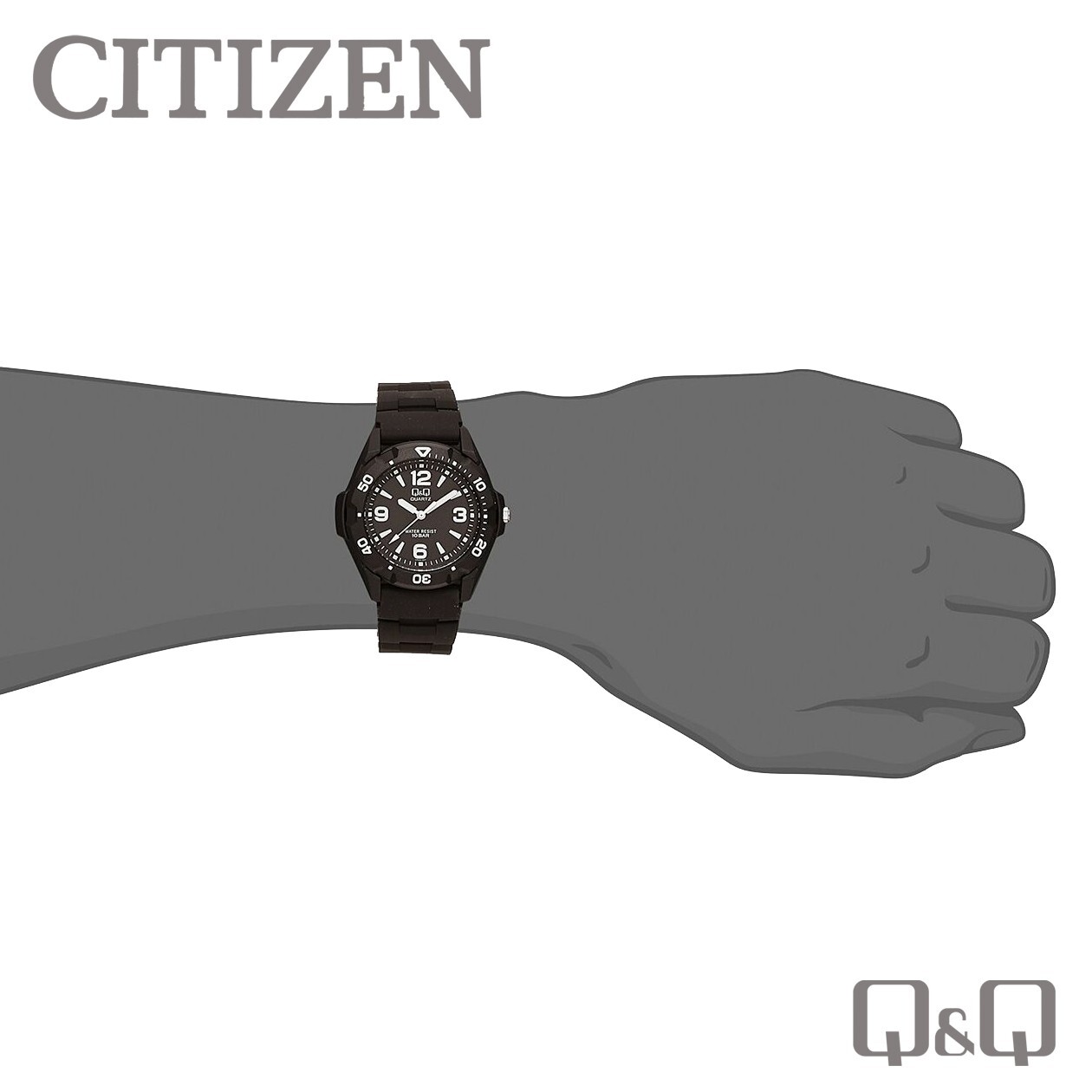 CITIZEN Q&Q VR44-001 Sport Watch Water Resistant 100m (10ATM) JDM Model