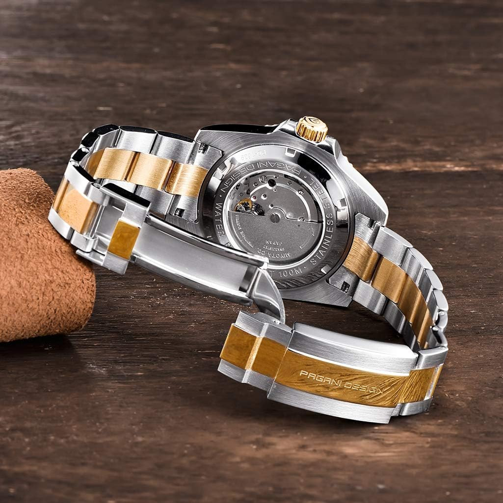 Men’s Waterproof Automatic Watch – Japanese Movement, Stainless Steel, 100M