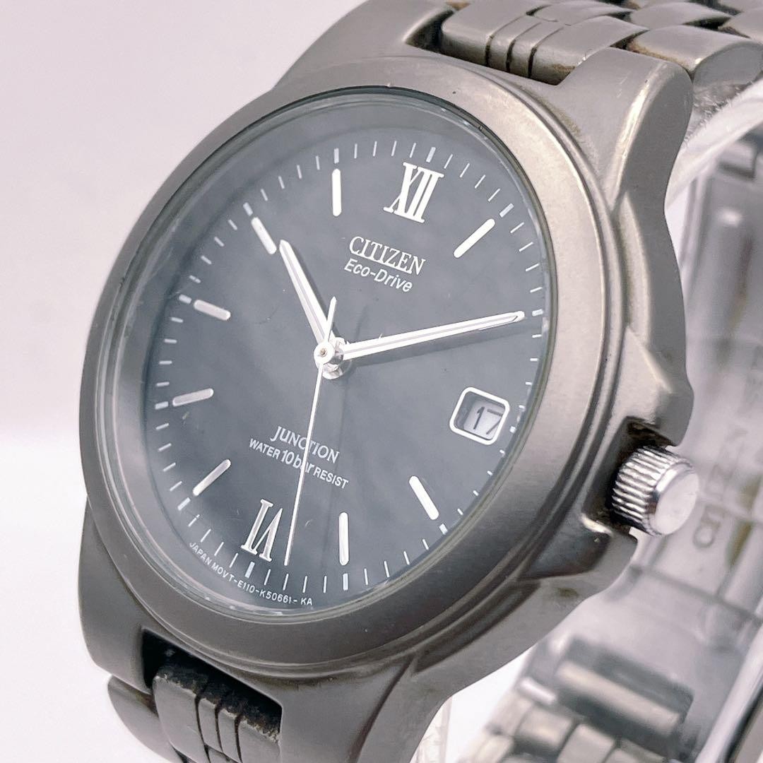 CITIZEN Eco-Drive E110 Titanium, working condition, date display, W6A2