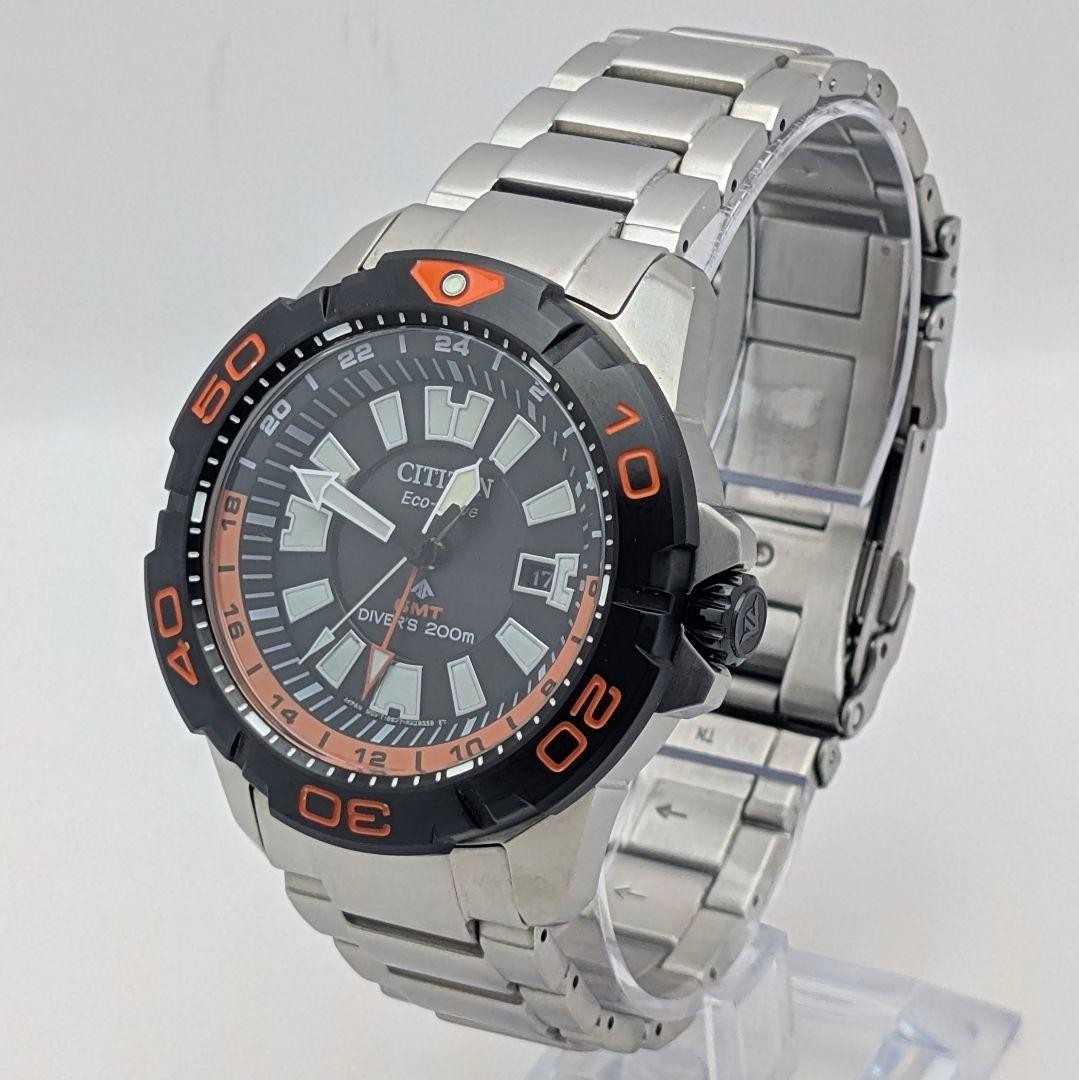 CITIZEN Promaster Marine GMT Solar Quartz Watch 44mm Wrist 21.5cm/8.5in