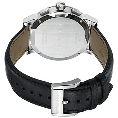 Burberry Check Stamped Round Chronograph Men’s Watch 42mm Silver/ Black F1009