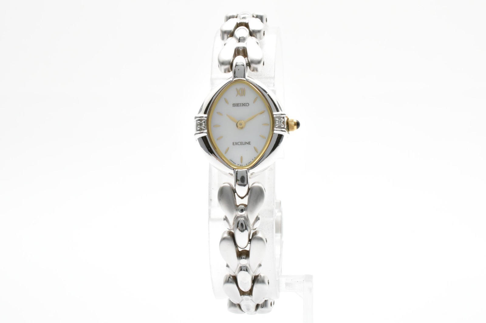 【N Mint】Seiko Exceline 1F20-6B60 White Dial Qz Ladies Watch Vintage 1998 JAPAN