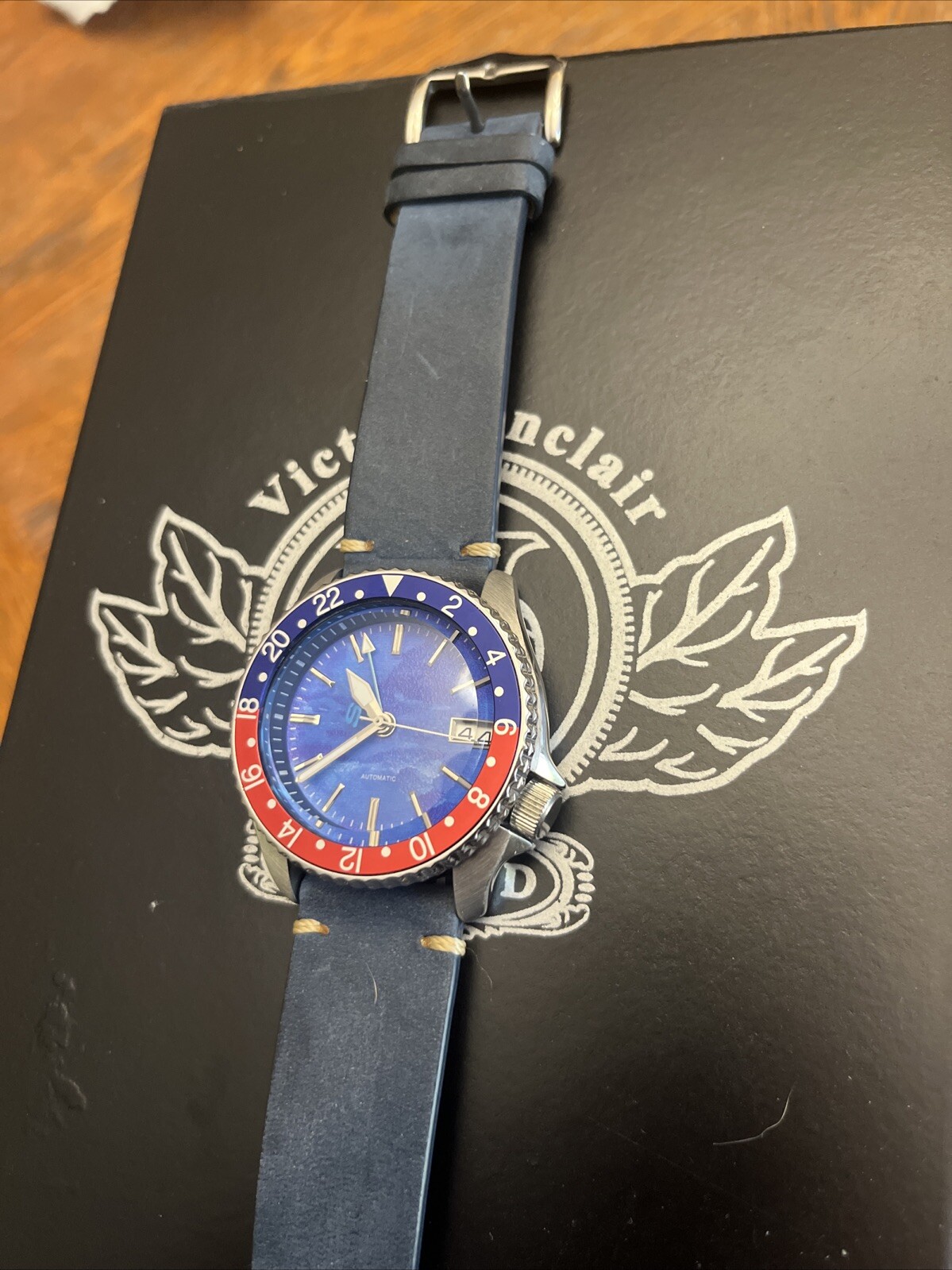 40 MMPepsi Watch GMT Automatic Ceramic Bezel, Sapphire Crystal Screw down Crown
