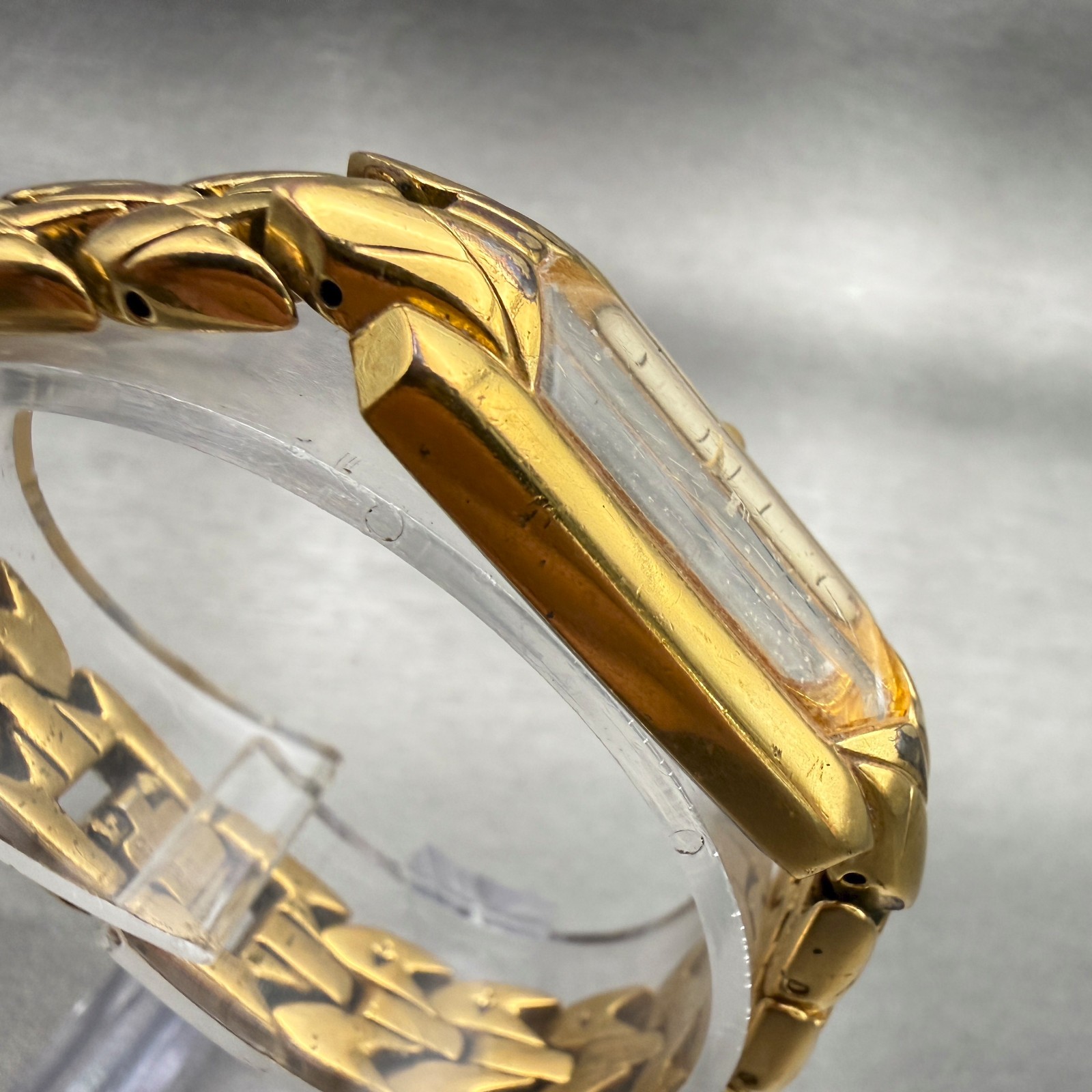 Seiko Watch Women 16mm Cream Dial Gold Tone Rectangle 4N00-6929 New Battery VTG